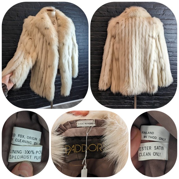Vintage Designer Genuine Fox Fur Oversize Fluffy Dyed Spotted Furry Jacket Coat - Picture 14 of 14